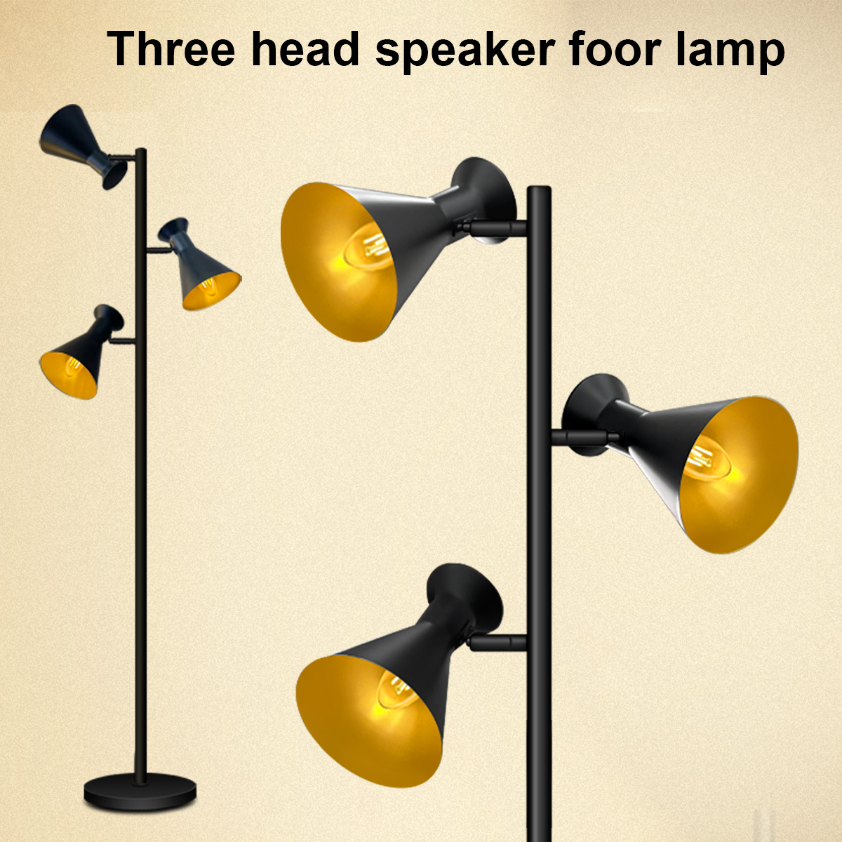 HCP037 三头喇叭落地灯